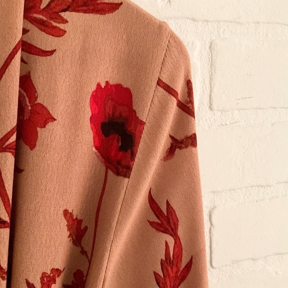 Johanna Ortiz X H&M Maxi Wrap Dress Blogger Favorite Floral Tan Red Size Large - Picture 16 of 16